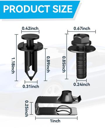 Imagem de Motor Under Cover Splash Shield Guard Body Bolts 35 unidades