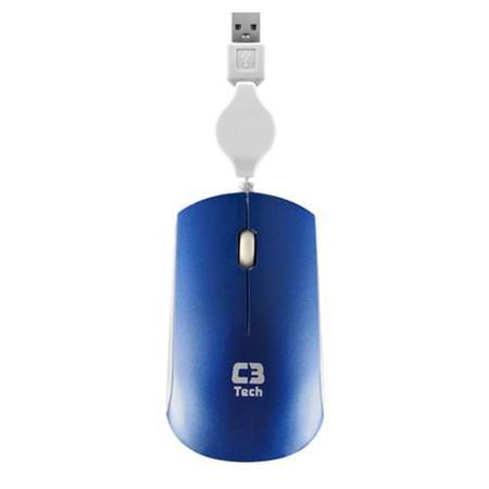 Imagem de Mouse C3Tech Retrátil USB Azul - MS3220-2