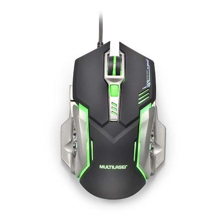 Imagem de Mouse Gamer 2400DPI MO269 Preto e grafite com Led Multilaser