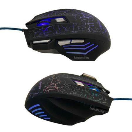 Imagem de Mouse Gamer Com Fio Luminoso Led Rgb Jogo Para Computador - Lehmox