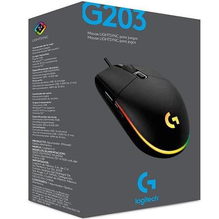 Imagem de Mouse Gamer G203 LightSync, 910-005793  LOGITECH G