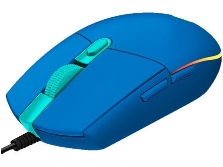 Imagem de Mouse Gamer Logitech G Óptico 8000DPI 6 Botões G203 Lightsync Azul