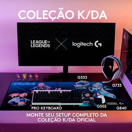 Mouse Gamer Logitech G502 Hero K/DA Edtion, RGB, 25600DPI, 11 Botoes,  Branco e Preto, 910-006096