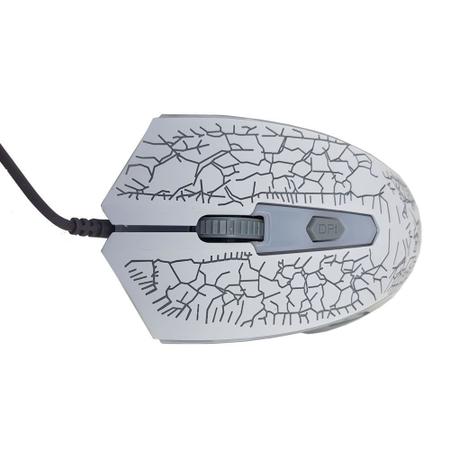 Imagem de Mouse Gamer Luminoso 1200DPI Branco BRX BR-XS736