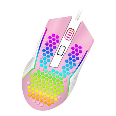 Imagem de Mouse Gamer Redragon Reaping Elite RGB, 32000 DPI, 6 Botões, Rosa e Branco - M987PW-P