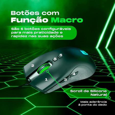 Mouse Gamer Colmeia Usb Ultraleve Led Rgb Macro 7200 Dpi