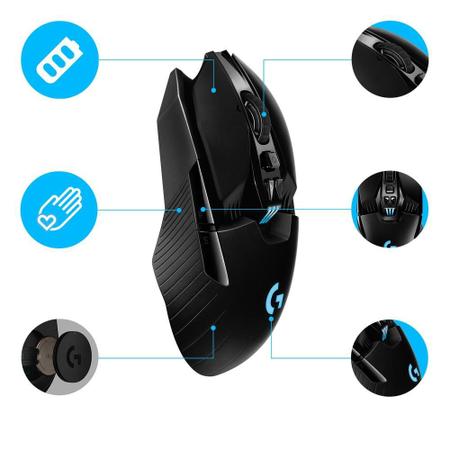 Imagem de Mouse Gamer Sem Fio Logitech G903 LIGHTSPEED RGB LIGHTSYNC, Design Ambidestro Personalizável, HERO 25K, Compatível POWERPLAY - 910-005671