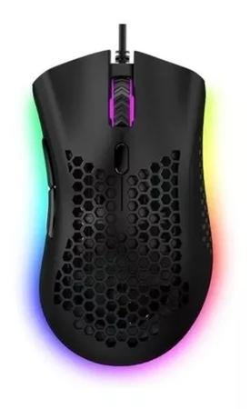 Imagem de Mouse Gamer Usb Colmeia Ultraleve Led Rgb Macro 7200 Dpi