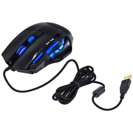 Imagem de Mouse Gamer Vinik VX Gaming Black Widow, LED, 6 Botões, 2400DPI, Preto e Azul - GM104