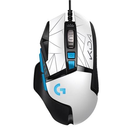 Mouse Gamer Logitech G502 Hero K/DA Edtion, RGB, 25600DPI, 11 Botoes,  Branco e Preto, 910-006096