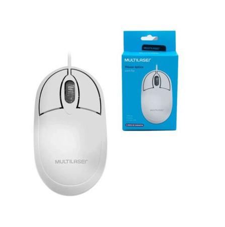 Imagem de Mouse Óptico com fio MF100 USB 1200dpi Branco MO302