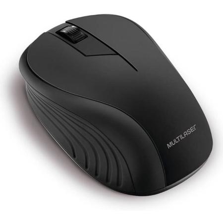 Imagem de Mouse Optico Sem Fio Preto Ergonômico Multilaser MO212