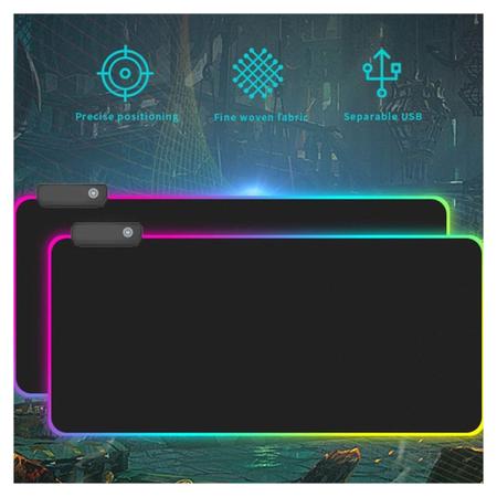 Imagem de Mouse Pad Gamer Com Borda De Led RGB 7 cores 30cm X 80cm X 4mm 