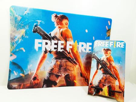 Mouse Pad Gamer FreeFire 25 x 35 cm + Suporte Celular