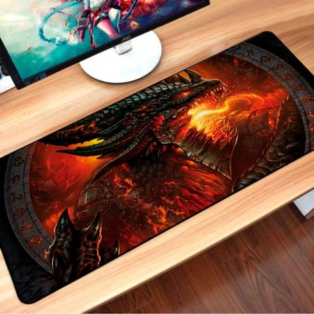 Mouse Pad Gamer Jogo Borda Led Rgb Grande 80x30cm Dragão - Shop Borges