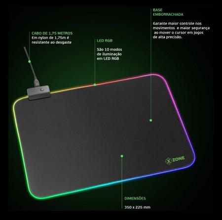 Imagem de Mouse pad Gamer Led Rgb Xzone GMP-01