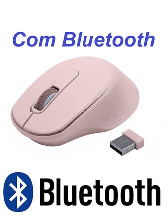 Imagem de Mouse Sem Fio Bluetooth Wifi Usb Rosa M-bt200 C3tech Optico RC/Nano Pilha Inclusa PC Notebook laptop Original