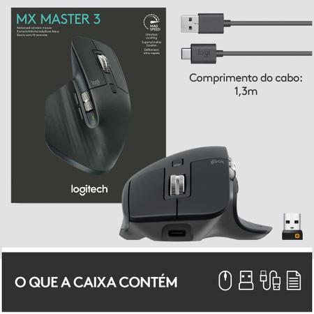 Rato Sem Fios Logitech MX Master 3 4000 Dpi Cinza