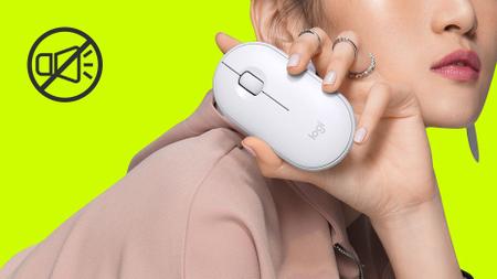 Imagem de Mouse sem fio Logitech Pebble M350 Branco Bluetooth e/ou mini conector USB