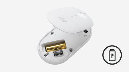 Imagem de Mouse sem fio Logitech Pebble M350 Branco Bluetooth e/ou mini conector USB