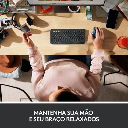 Controle Trackball Ergonômico sem Fio de Polegar - 6 Botões e