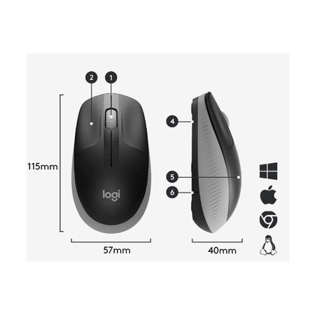 Imagem de Mouse Sem Fio Ótico Receptor Nano M190 Logitech