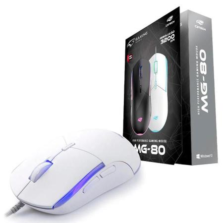 Imagem de Mouse usb c3 tech mg-80wh gamer 3200 dpi branco