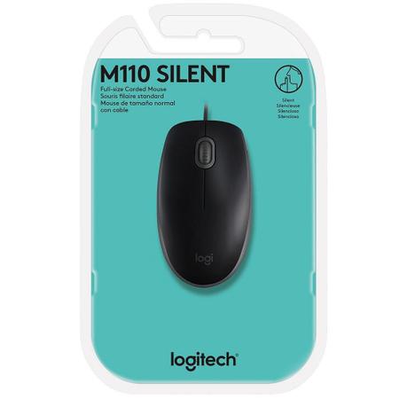 Imagem de Mouse USB M110 com Clique Silencioso - Preto - Logitech 