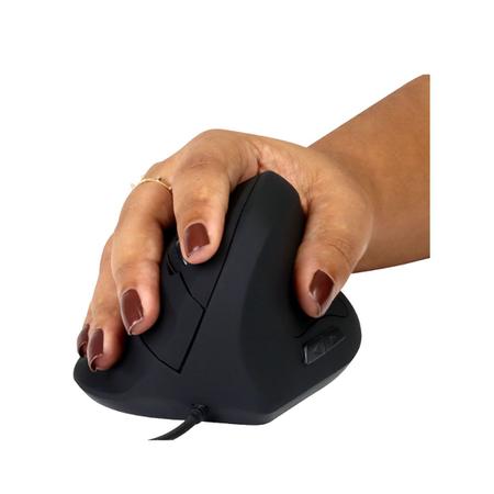 Mouse vertical ergonomico ortopedico FIT 2000 DPI Preto cabo USB
