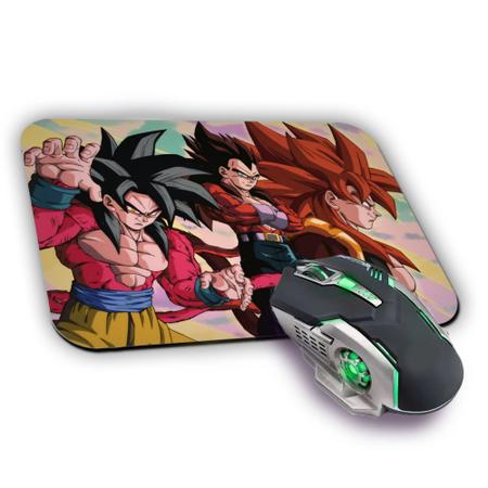 Mousepad Goku Super Saiyajin 4 Dragon Ball Anime com apoio