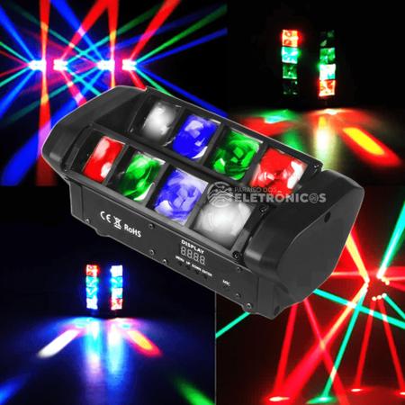 Imagem de Moving Spider Beam 8 Leds Rgbw Strobo Super Balada Alta Qualidade JL808