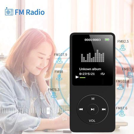 Imagem de Mp3 MP4 Player Leitor De Música Suporta 64gb Fone Radio Fm Gravador Alto Falante Multimídia Corrida Academia