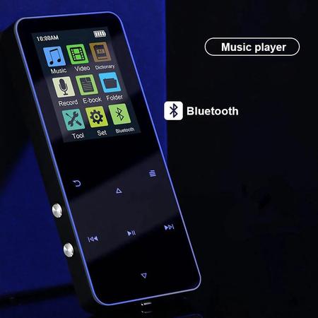 Imagem de Mp3 Player Bluetooth 16gb J02 Mp4 Musica Vídeo Rádio Fm Corrida Academia Leitor de áudio Hifi Alto Falante