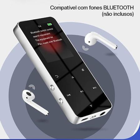 Imagem de Mp3 Player Bluetooth 16gb J02 Mp4 Musica Vídeo Rádio Fm Corrida Academia Leitor de áudio Hifi Alto Falante