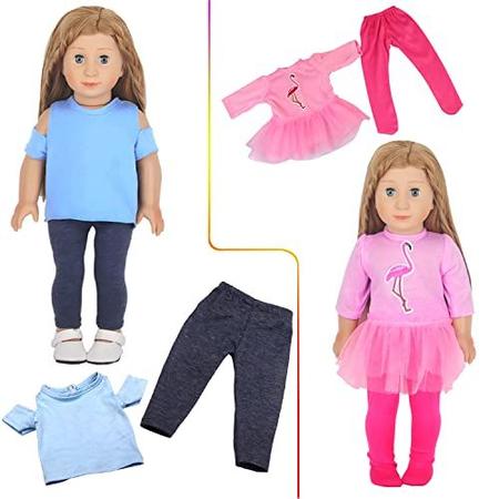 Roupas de Boneca para Bonecos de 18 Polegadas, FunPa 10 Conjuntos