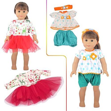 Roupas de Boneca para Bonecos de 18 Polegadas, FunPa 10 Conjuntos