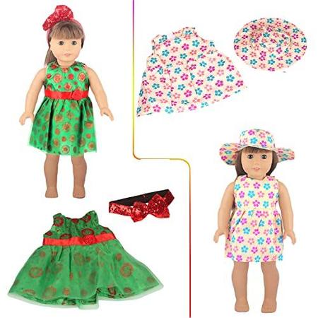 Roupas de Boneca para Bonecos de 18 Polegadas, FunPa 10 Conjuntos