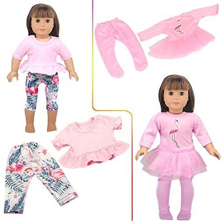 Roupas de Boneca para Bonecos de 18 Polegadas, FunPa 10 Conjuntos