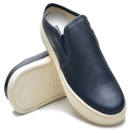 Imagem de Mule Couro Casual Slip On Babuche Masculino Solado Flat Confortável Prático Versátil