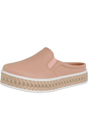 Mule Feminino Textura Lisa Tenis Slip On Sem Cadarço Com Juta E Listras -  Slip On Feminino - Magazine Luiza