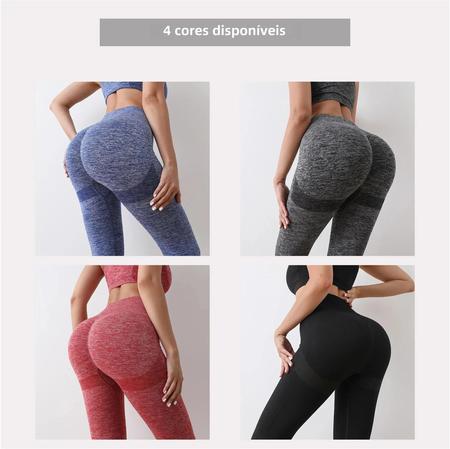 Imagem de Mulheres De Cintura Alta Yoga Leggings Levantamento De Bunda Controle De Barriga Ruched Booty Sem