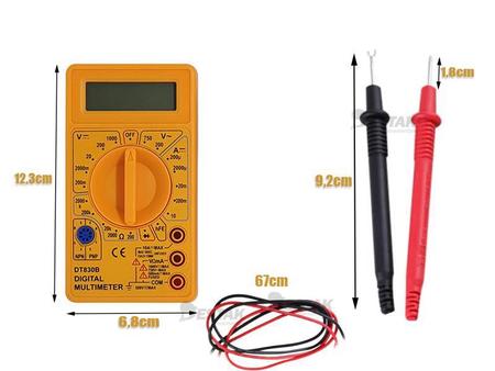 Imagem de Multímetro amperímetro voltímetro ohmímetro multi teste digital profissional automotivo portátil
