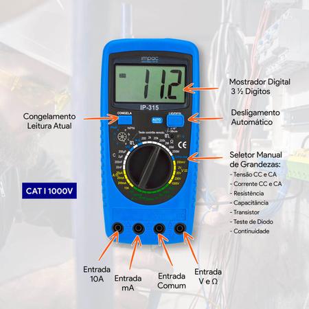 Imagem de Multimetro Digital Impac IP-315