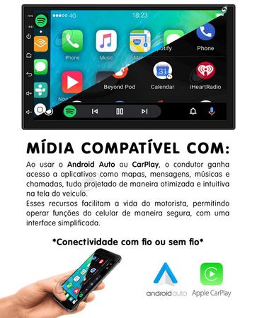 Imagem de Multimídia 2 Din 7" Polegadas H-Tech HT-6023CA Android + Câmera de Ré