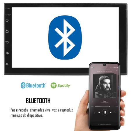 Imagem de Multimídia H-Tech 2 Din Android HT-7023CA Espelhamento GPS Bluetooth USB + Câmera de Ré