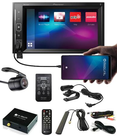 Multimídia 2Din 8 Polegadas Touch Tooth TV Espelhamento USB FM Web Link,  Pioneer, Pacote de 1