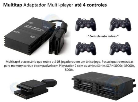 Adaptador de controle de jogo PS2 Muti-Tap 4 Player para console