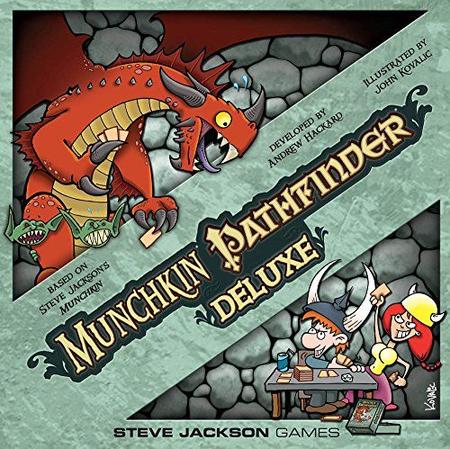 Munchkin Pathfinder Deluxe Jogo de Tabuleiro (Jogo Base) Jogo de tabuleiro  para adultos, crianças e familiar RPG de Aventura de Fantasia Idade 10+ 3-6  Jogadores Tempo médio de reprodução 120 min Steve