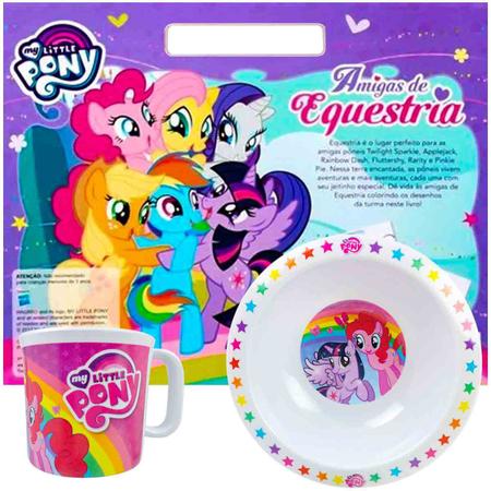 My Little Pony Caneca + Tigela + Livro para Colorir com 100