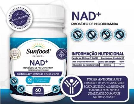 Imagem de Nad + Riibosídeo de Nicotinamida 300mg - 60 caps Sunfood